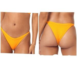 NWT L*Space Camdyn Bikini Bitsy Bikini Bottom Vibrant Mango Color Womens Size XS